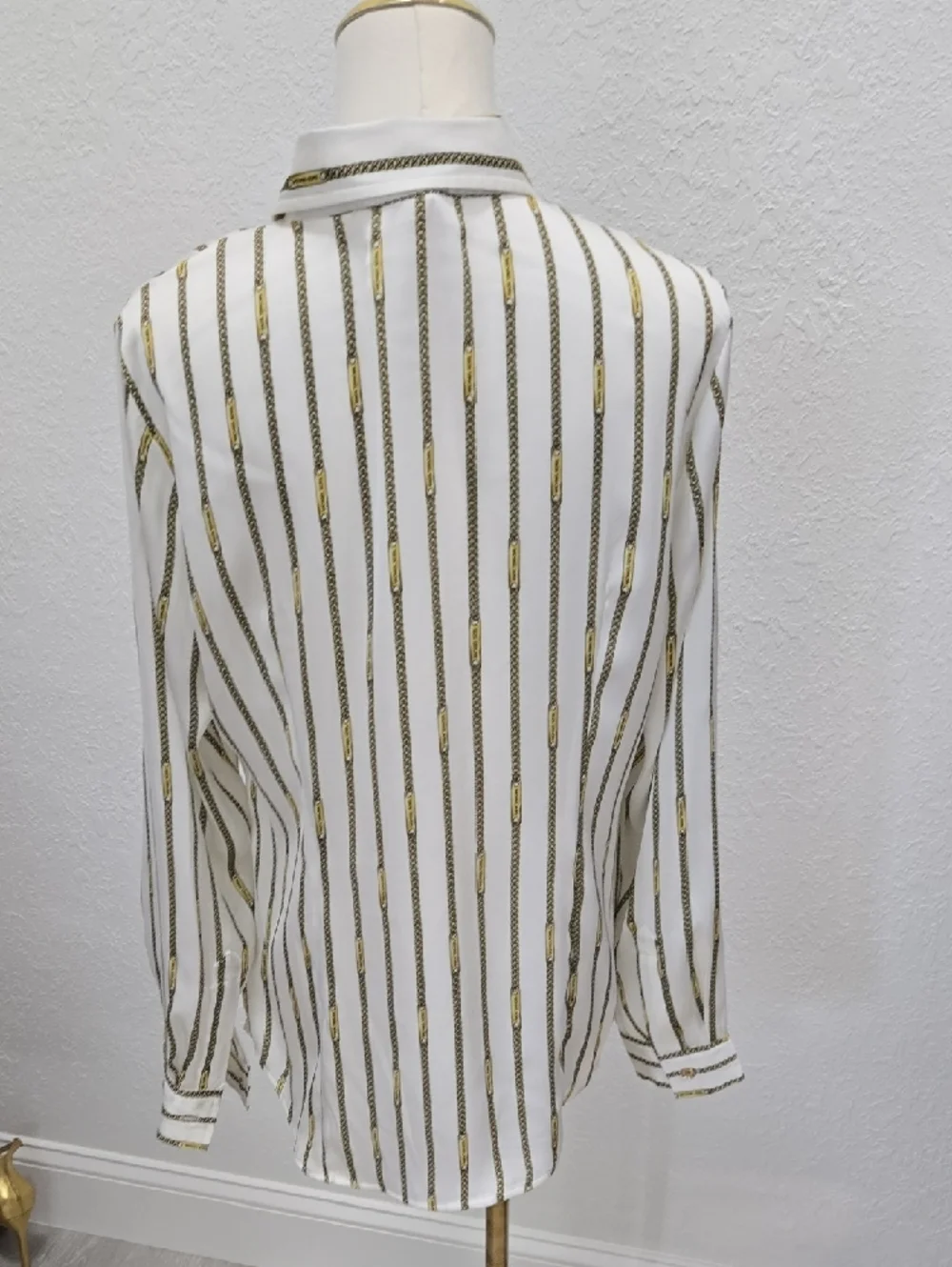 2-Michael Kors Button-Down Shirt Pair in White and Rust Orange - Picture 7 of 11